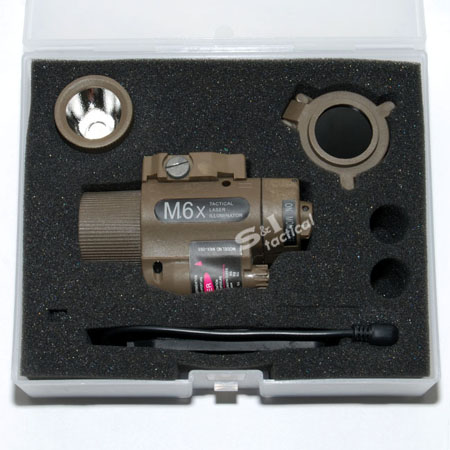 M6X Red Laser & Illuminator Flashlight IN TAN w Led&Xenon Bulbs